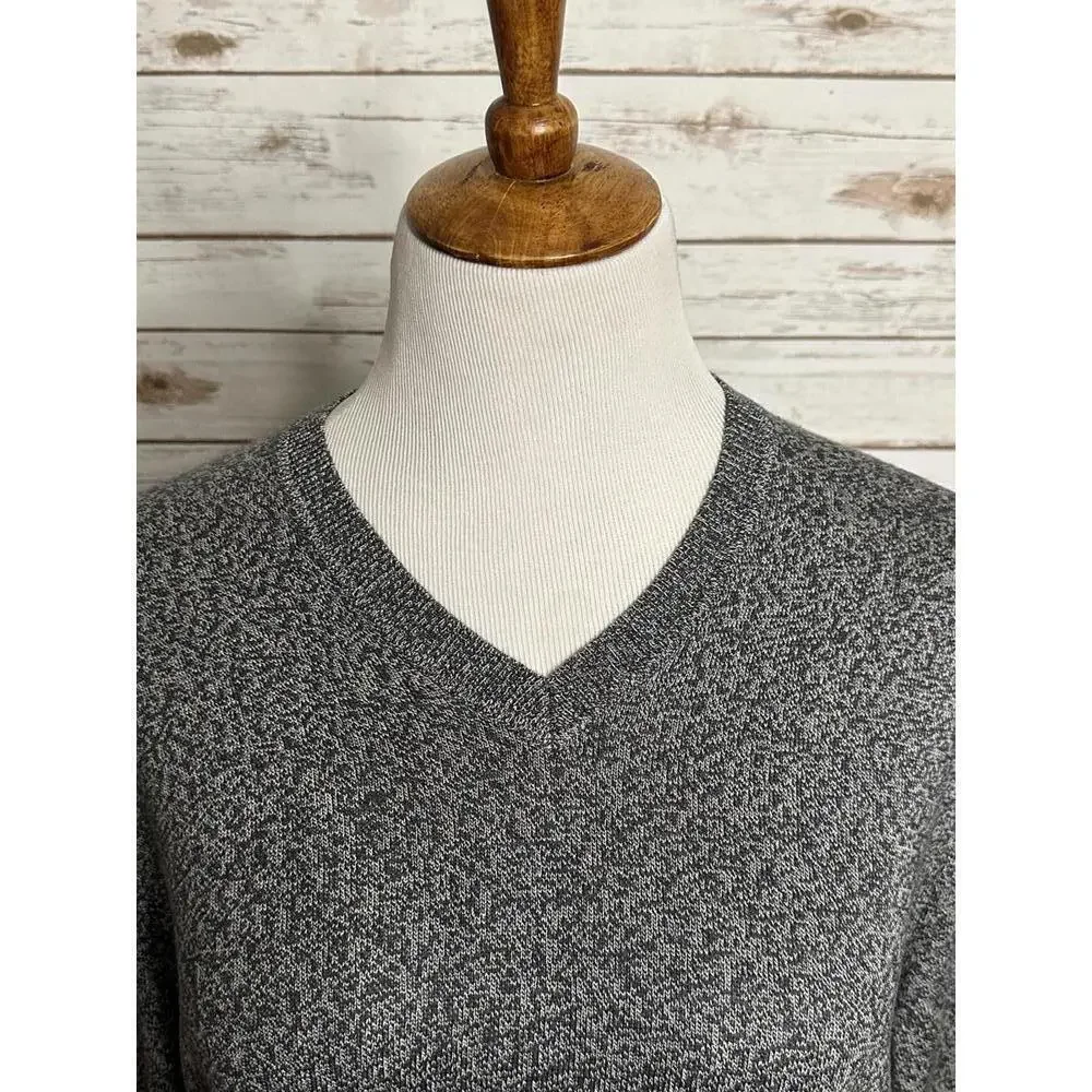 Banana Republic grey marled silk/cashmere V-neck pullover sweater Size Small